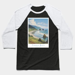 Cannon Beach, Oregon - Vintage Travel Poster Baseball T-Shirt